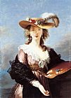 Famous Hat Paintings - Self Portrait in a Straw Hat